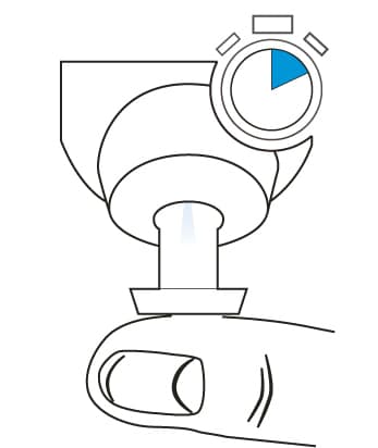STAP 1: Plaats de spuitkop over de wrat.